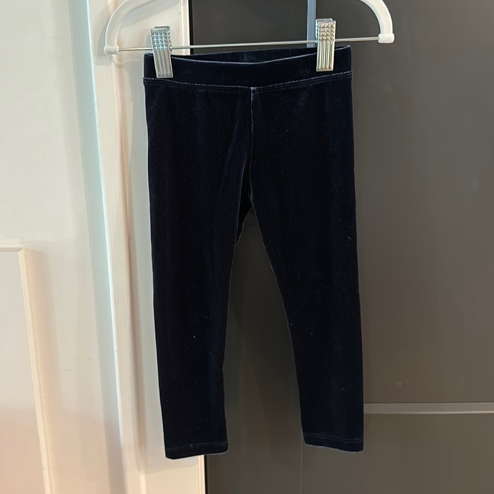 J. Crew navy velvet leggings 2T